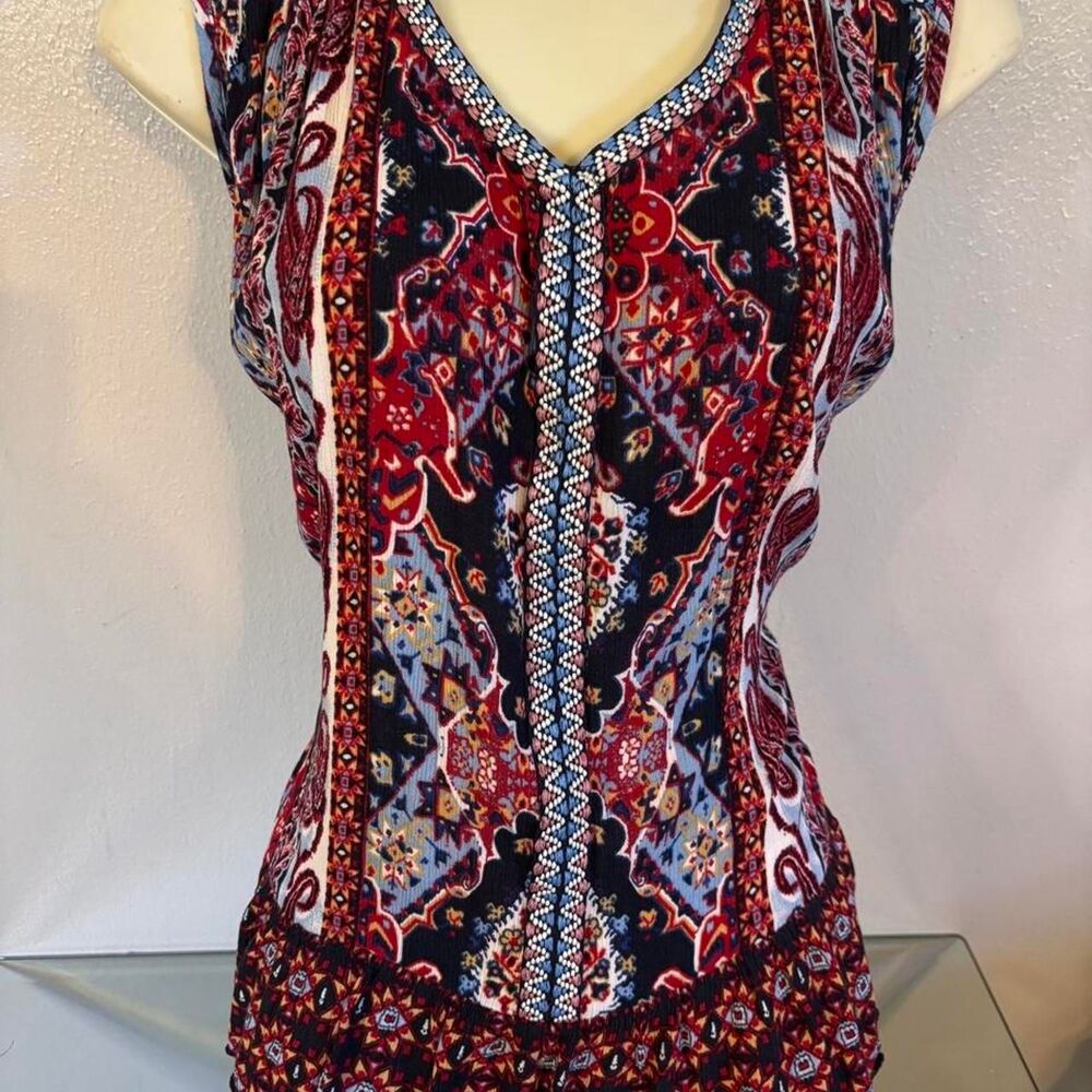Bila Boho Paisley Peplum Tank Top - Size XXL